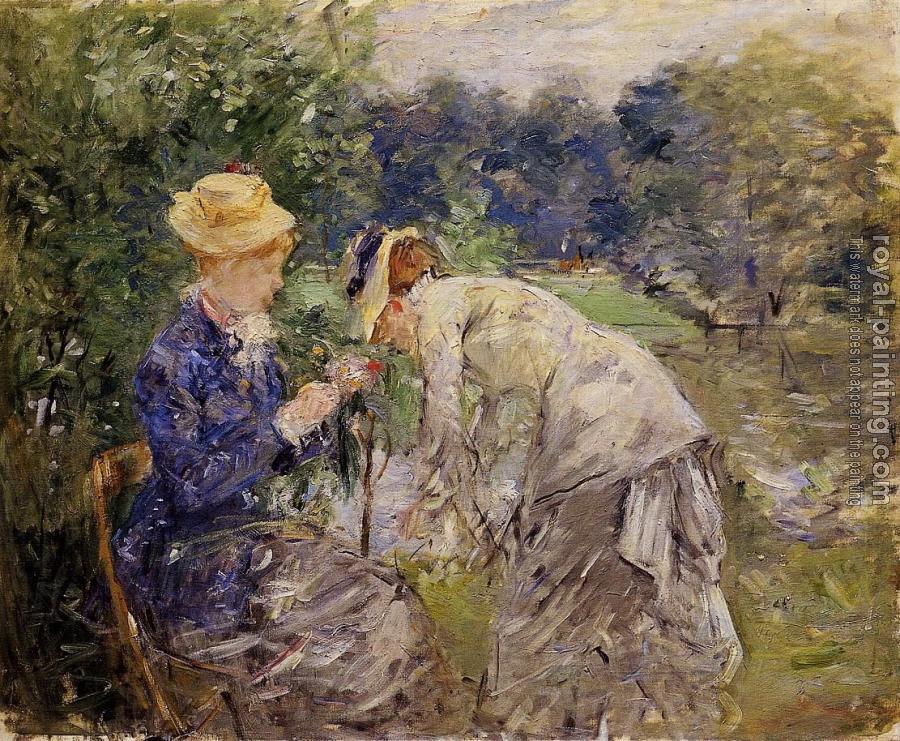 Berthe Morisot : Woman Picking Flowers